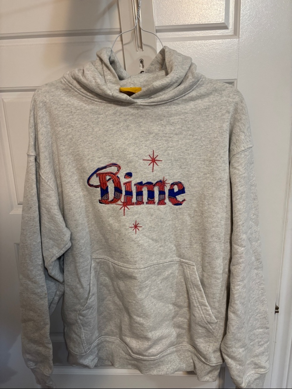 Dime Embroidered Hoodie - Light Gray